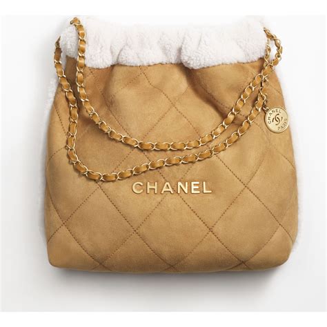 chanel 22 shearling bag|Chanel large hobo bag.